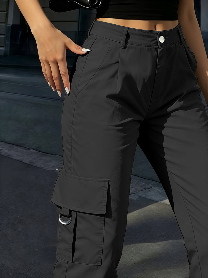 Women's High-Waisted Wide-Leg Cargo Everyday Trousers – image 9
