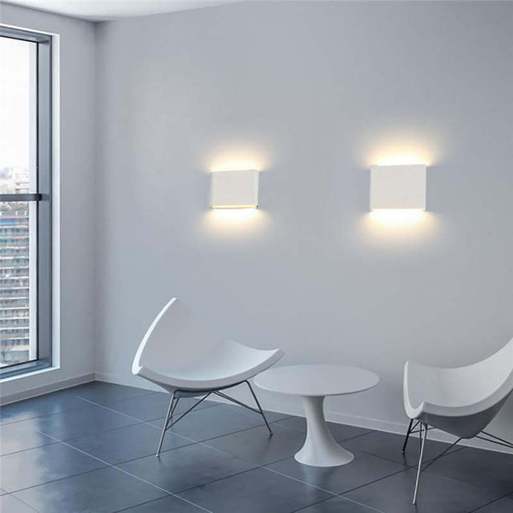 Slim Rectangular Outdoor Wall Light | Up and Down LED, Black or White