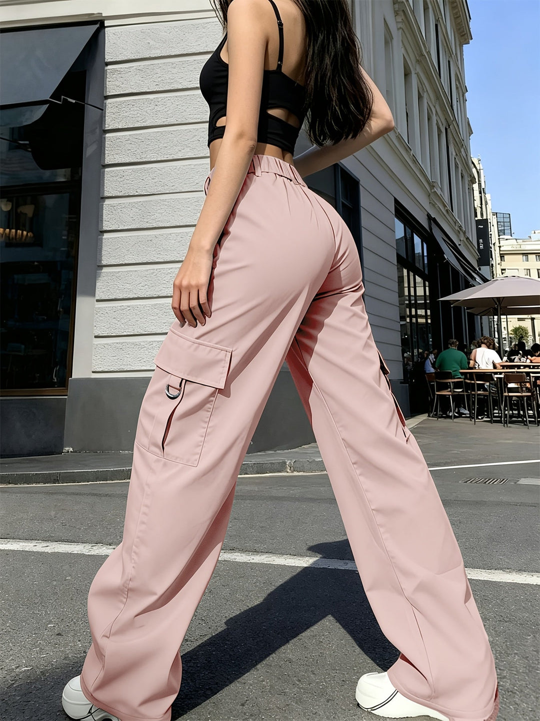 Women's High-Waisted Wide-Leg Cargo Everyday Trousers – image 11