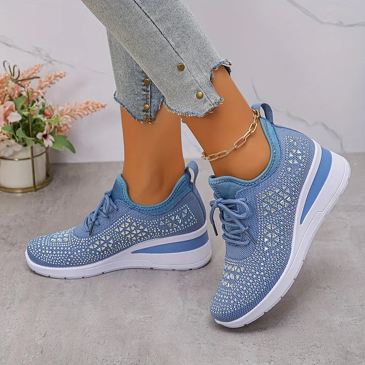Women's Orthopaedic Knitted Lace-Up Comfort Trainers – image 6