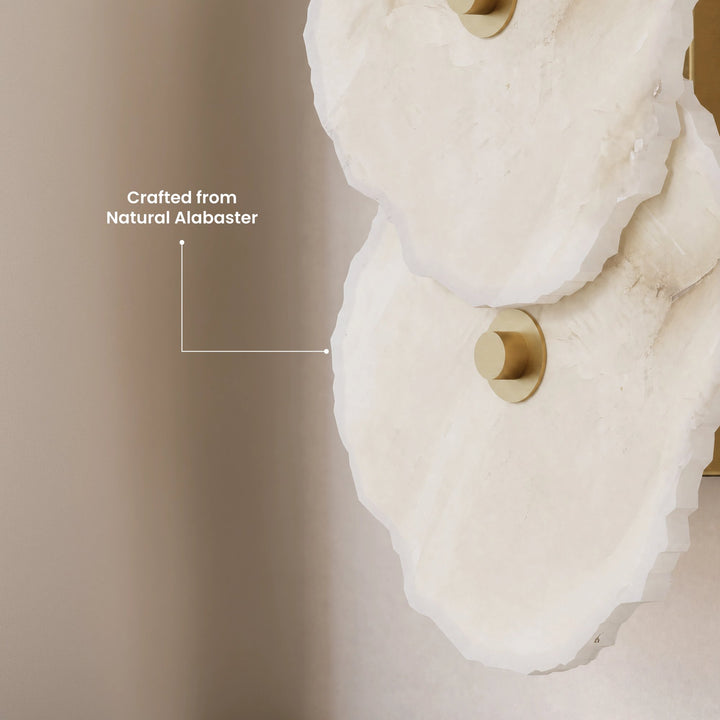 Brass and Alabaster Wall Sconce | Brushed Gold, 38 or 57 cm