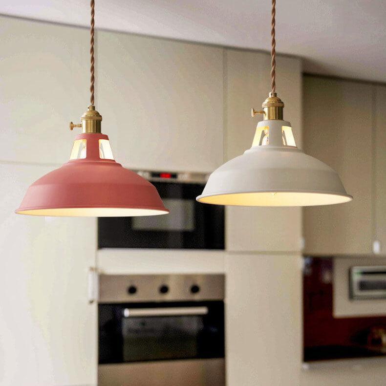 Industrial 1-Light Colorful Barn Shade Pendant Light, view 4