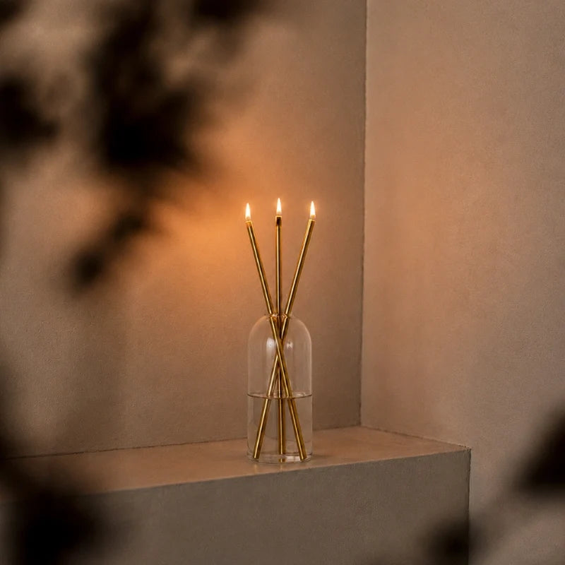 Glass Oil Candle Set