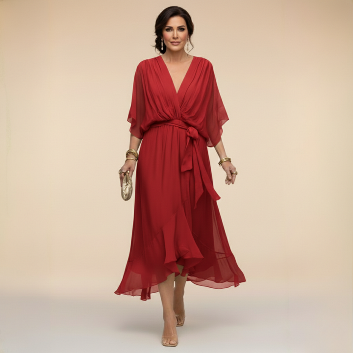 Women's V-Neck Flowy Summer Dress – image 9