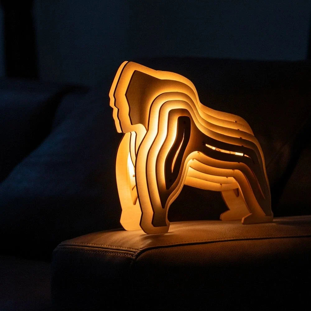 3D Wooden Animal Table Lamp