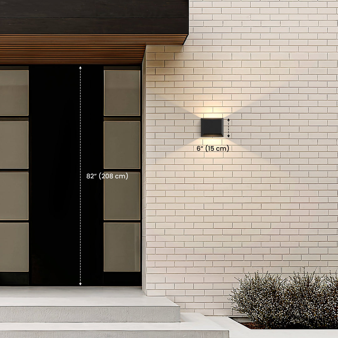 Up and Down Outdoor Wall Light | Solar or Wired, Black