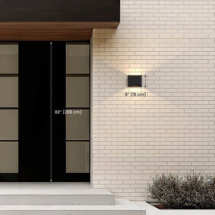 Up and Down Outdoor Wall Light | Solar or Wired, Black