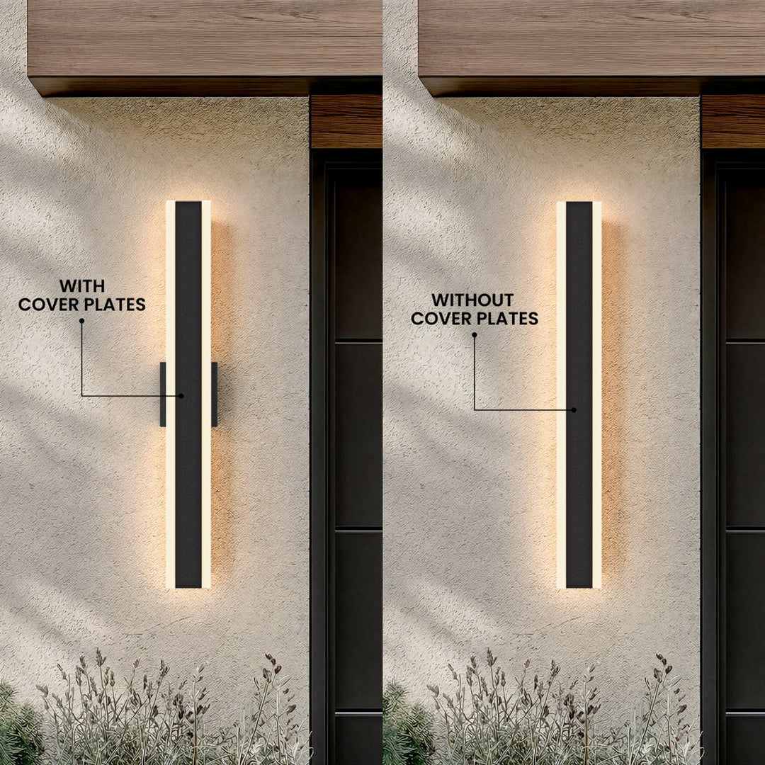 Dusk-to-Dawn Linear Outdoor Wall Light | Black, 30-240 cm