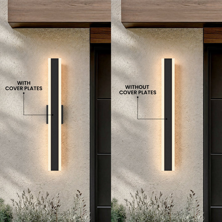Dusk-to-Dawn Linear Outdoor Wall Light | Black, 30-240 cm
