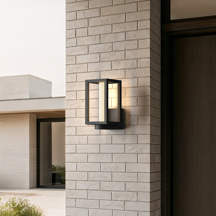 Lantern Outdoor Wall Light | Solar or Hardwired, Black