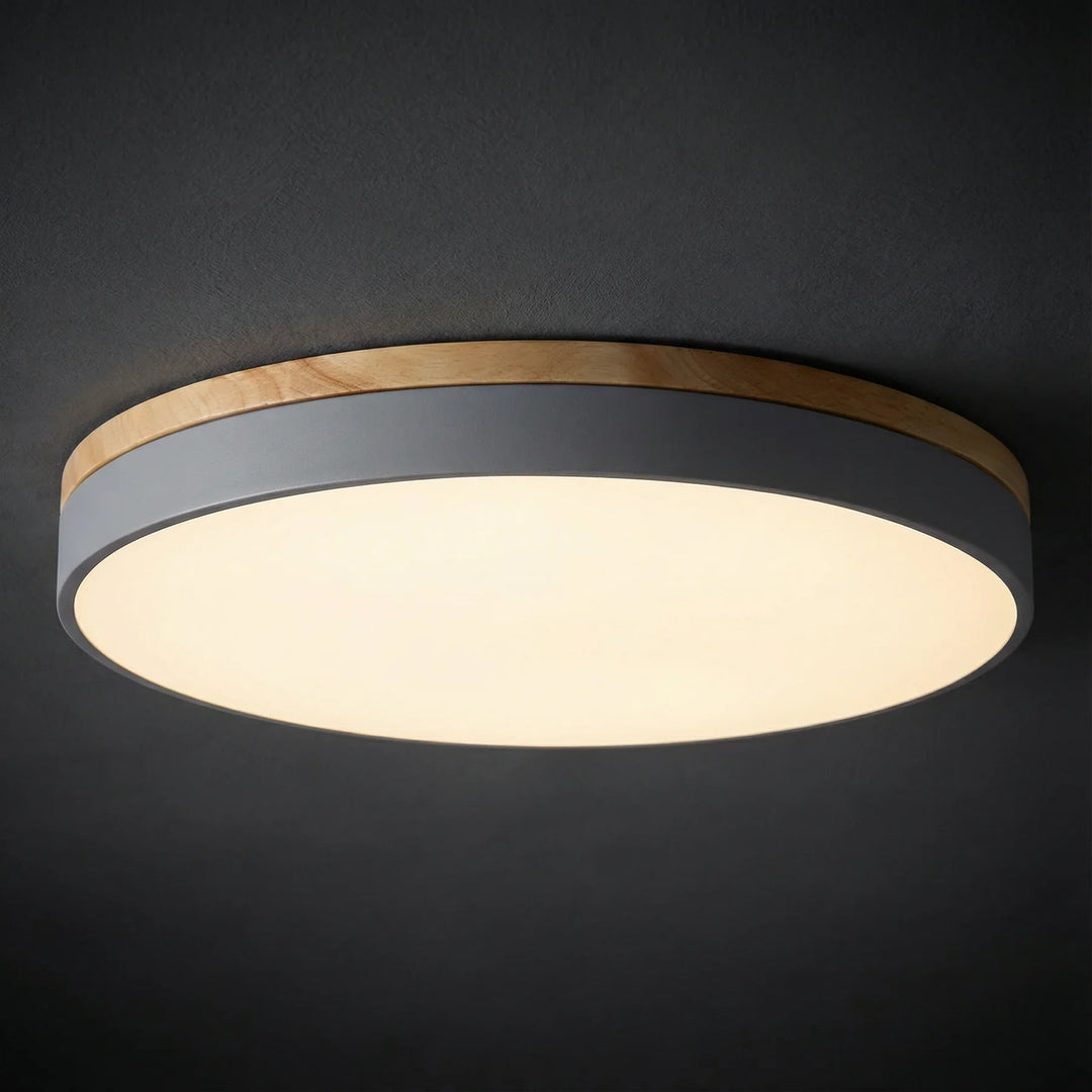 Wood Trim LED Flush Ceiling Light | Seven Colours, 30-60 cm