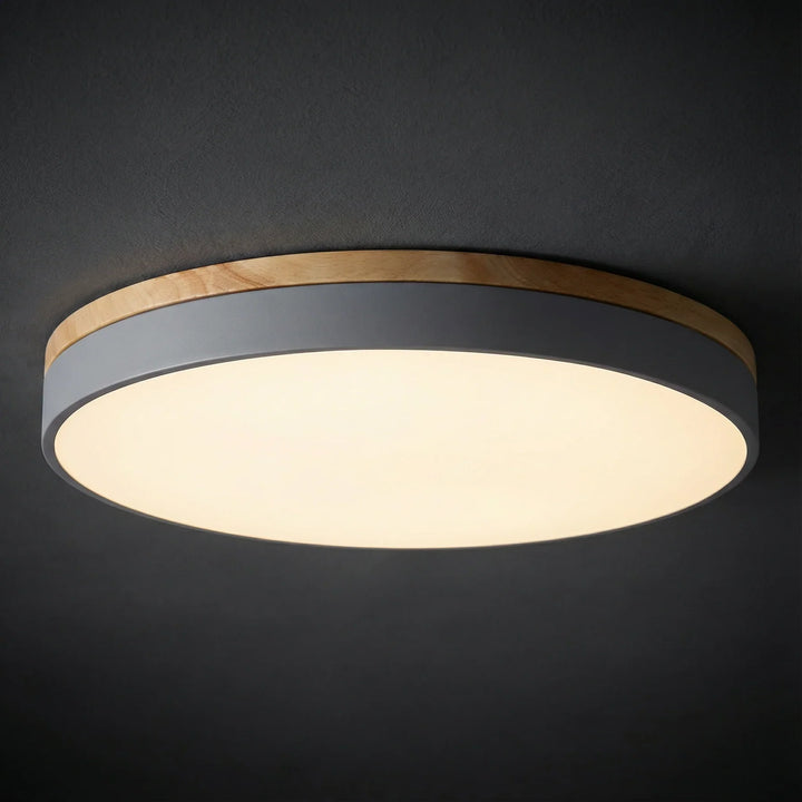 Wood Trim LED Flush Ceiling Light | Seven Colours, 30-60 cm
