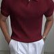 Men's Short-Sleeve Ribbed Open-Collar Summer Polo Shirt – image 1