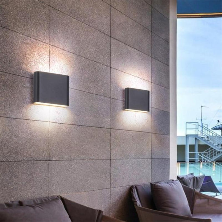 Slim Rectangular Outdoor Wall Light | Up and Down LED, Black or White