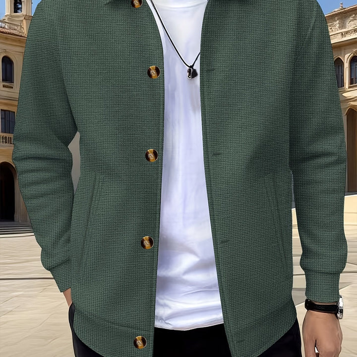 Men's Waffle-Textured Button-Through Summer Overshirt – image 5