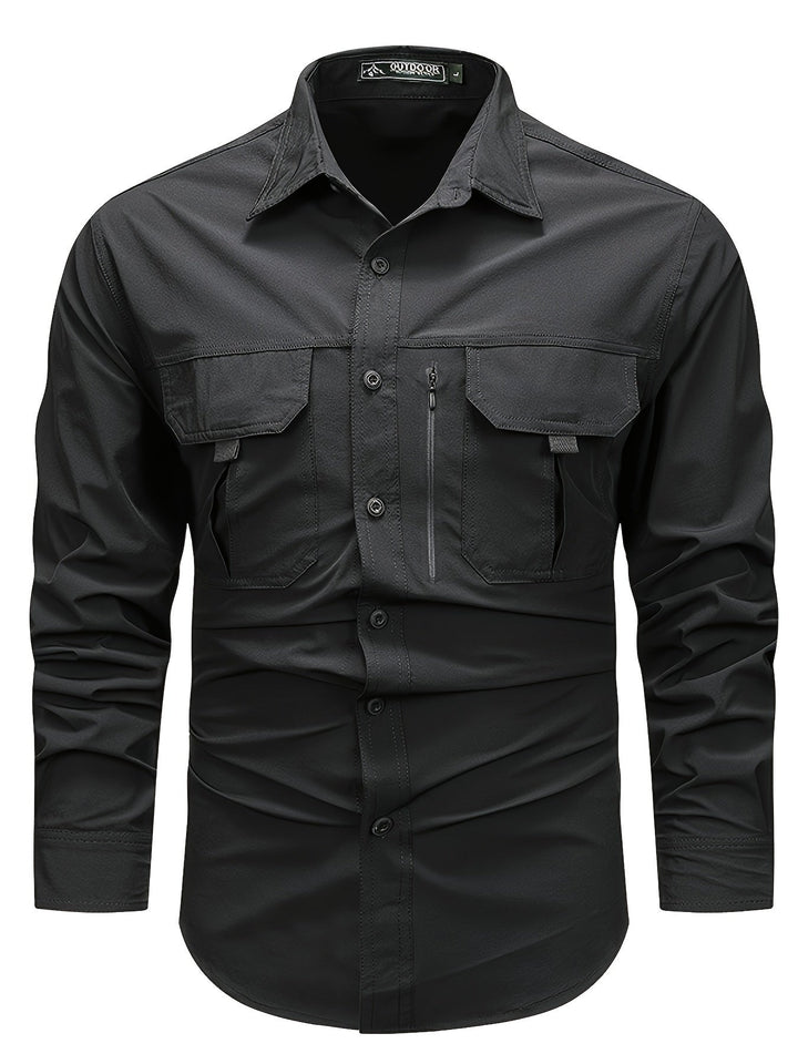 Men's Long-Sleeve Utility-Pocket Summer Shirt – image 10