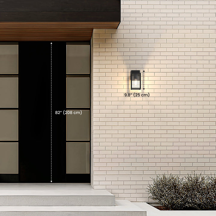 Glass Panel Outdoor Lantern | Black Steel, Warm White