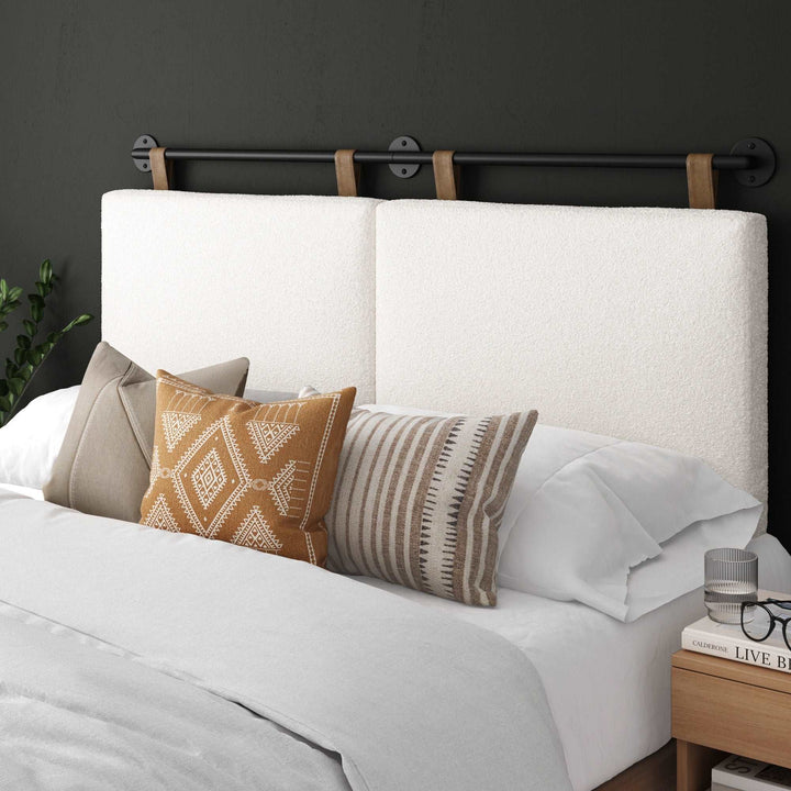 Bouclé Upholstered Wall Mounted Headboard for King and Double Beds