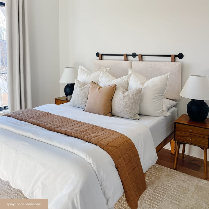 Bouclé Upholstered Wall Mounted Headboard for King and Double Beds
