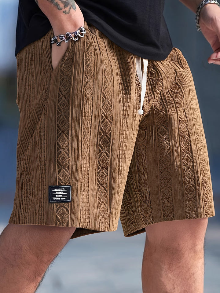 Men's Drawstring Geometric Summer Shorts – image 1