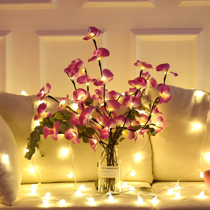 Lighted Blossom and Willow Branches