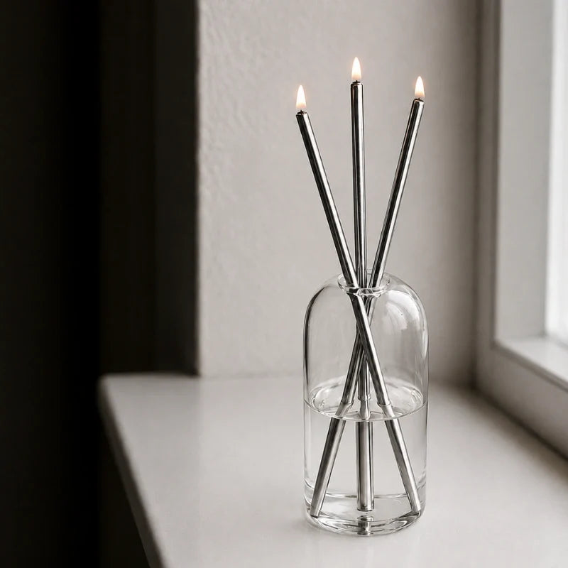 Glass Oil Candle Set