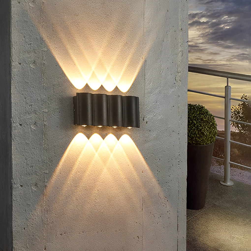 Wave Outdoor Wall Washer Light | Black LED, 2 to 8 Beams