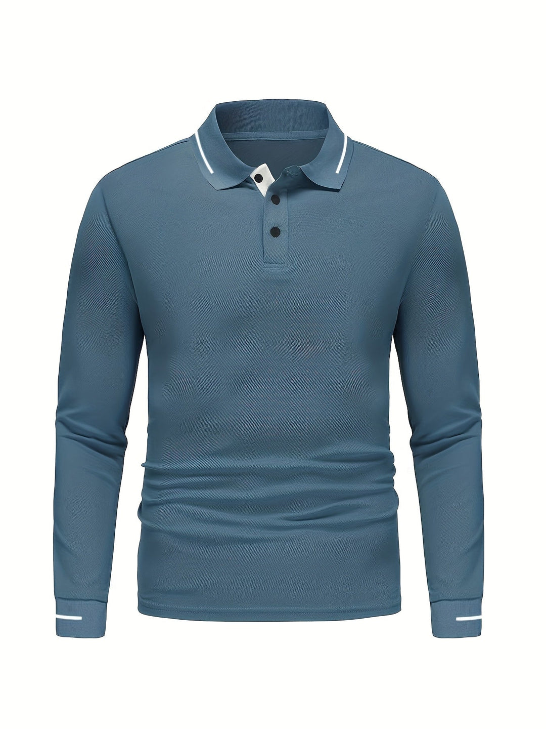 Men's Long-Sleeve Button-Placket Summer Polo Shirt – image 10