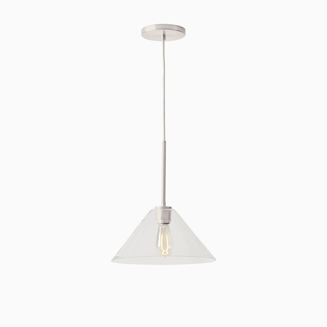 Cone Milk Clear Glass Cone Pendant Light for Kitchen