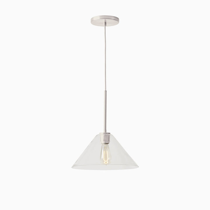 Cone Milk Clear Glass Cone Pendant Light for Kitchen