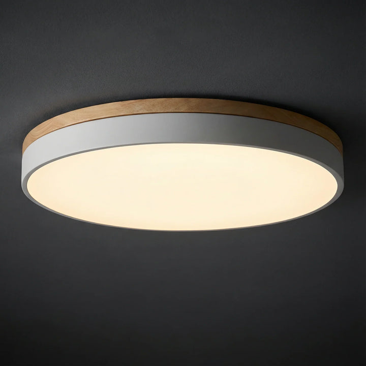 Wood Trim LED Flush Ceiling Light | Seven Colours, 30-60 cm