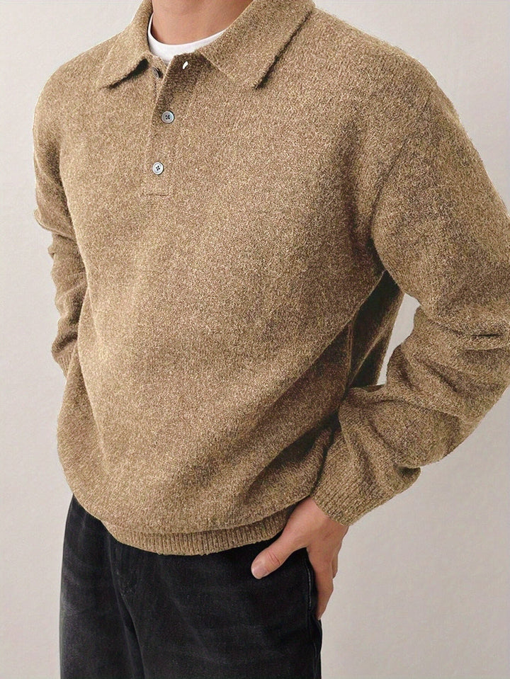 Men's Long-Sleeve Knitted Summer Polo Shirt – image 10