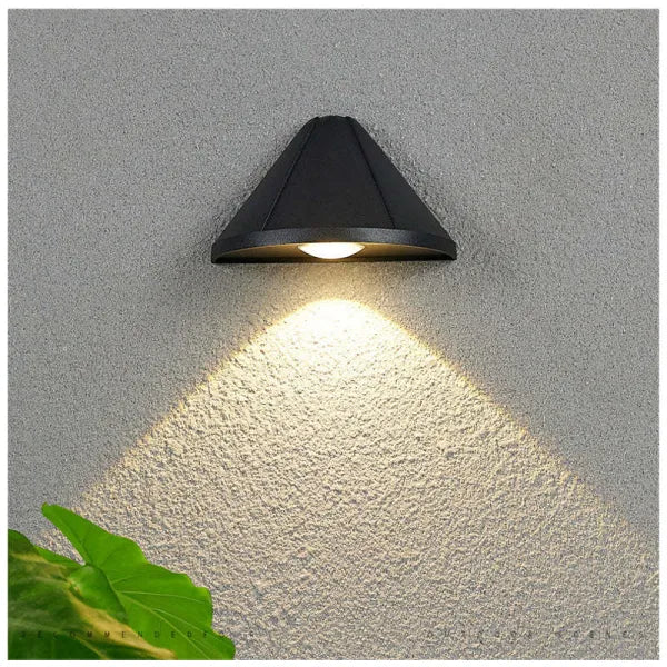 Cone Outdoor Wall Light | Black or White, Down Light