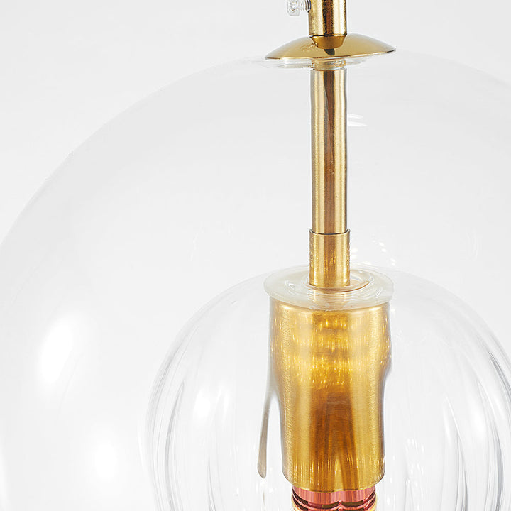 Althio Pendant Light Glass Globe Clear Amber