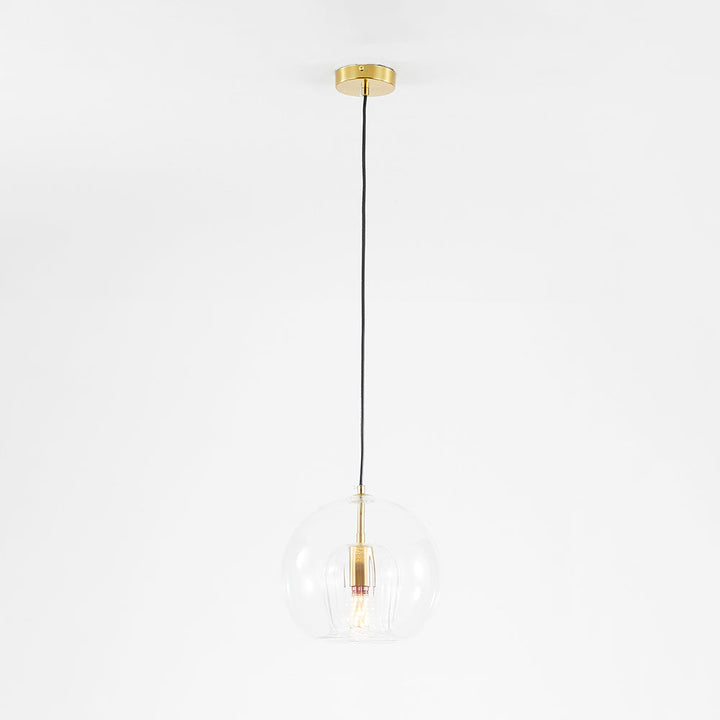 Althio Pendant Light Glass Globe Clear Amber