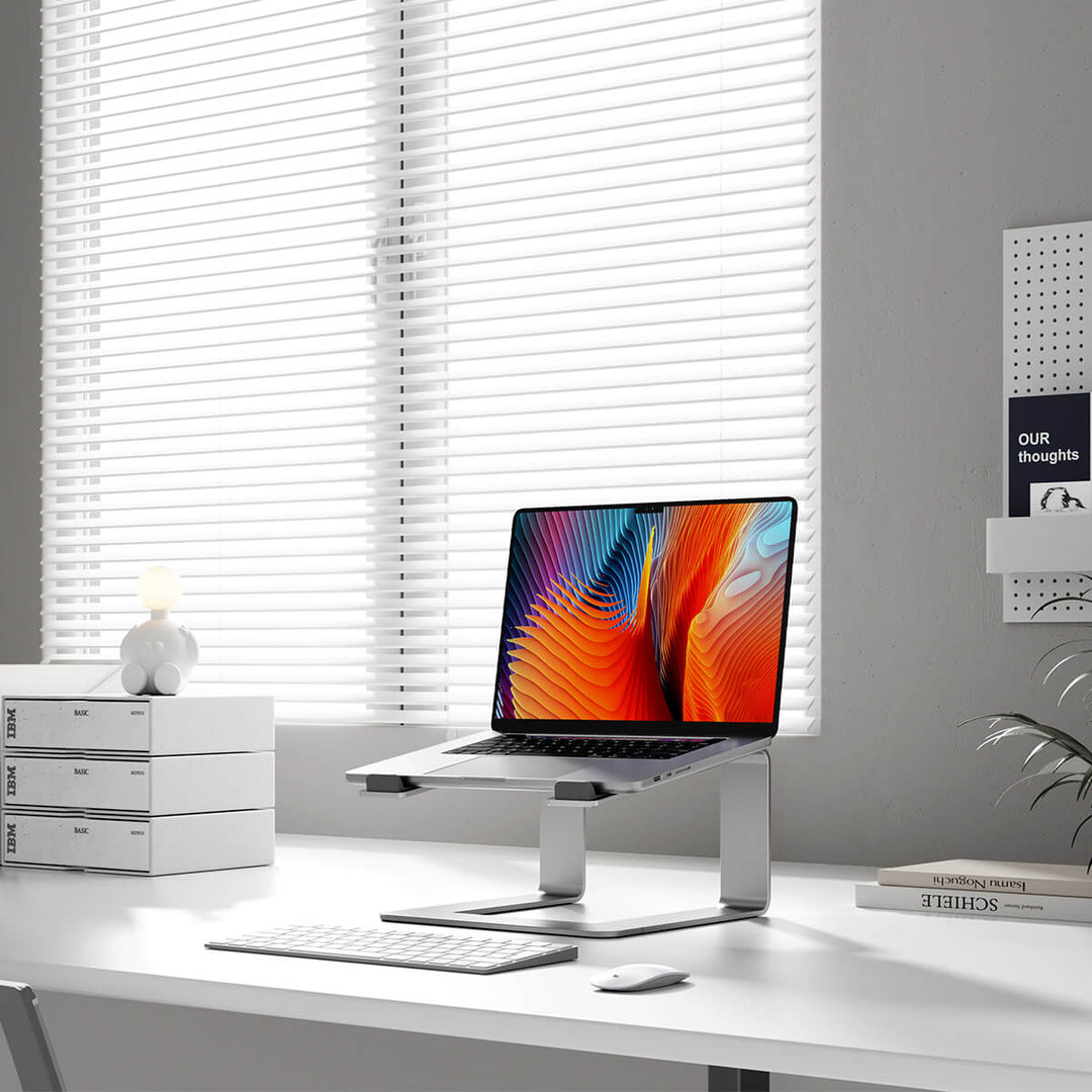 Aluminium Laptop Riser | Fixed Height, Silver or Black