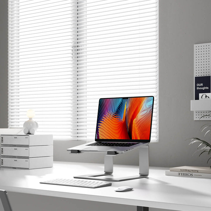 Aluminium Laptop Riser | Fixed Height, Silver or Black