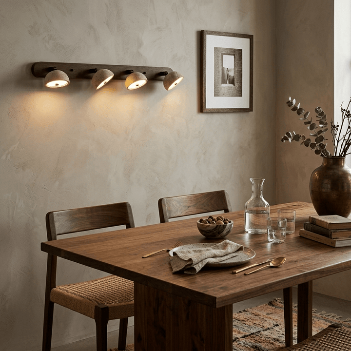Travertine Dome Vanity Wall Light | Walnut, 2 to 4 Heads