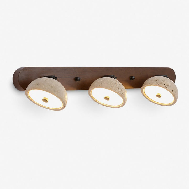 Travertine Dome Vanity Wall Light | Walnut, 2 to 4 Heads