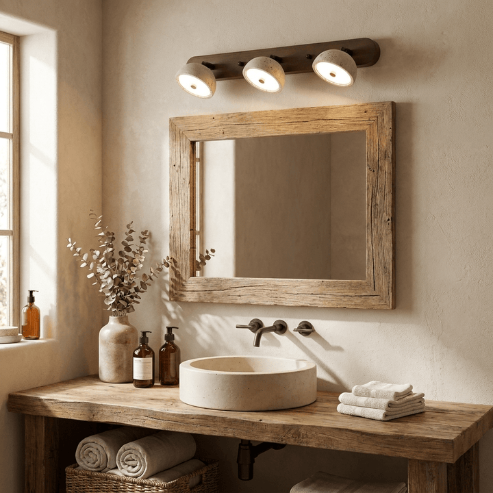 Travertine Dome Vanity Wall Light | Walnut, 2 to 4 Heads