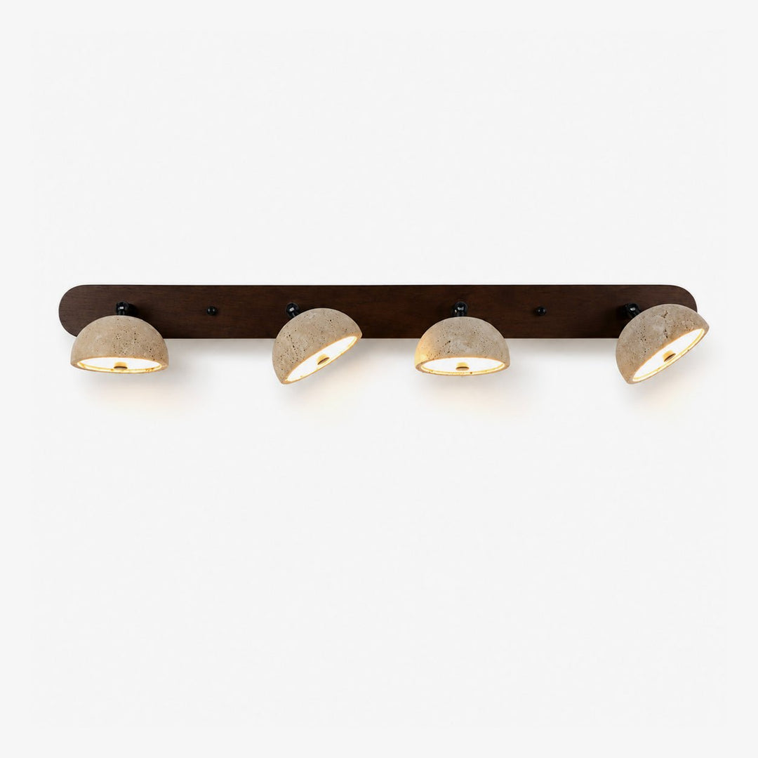 Travertine Dome Vanity Wall Light | Walnut, 2 to 4 Heads