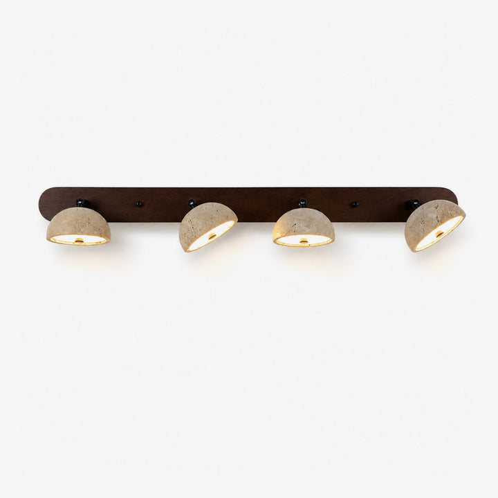 Travertine Dome Vanity Wall Light | Walnut, 2 to 4 Heads