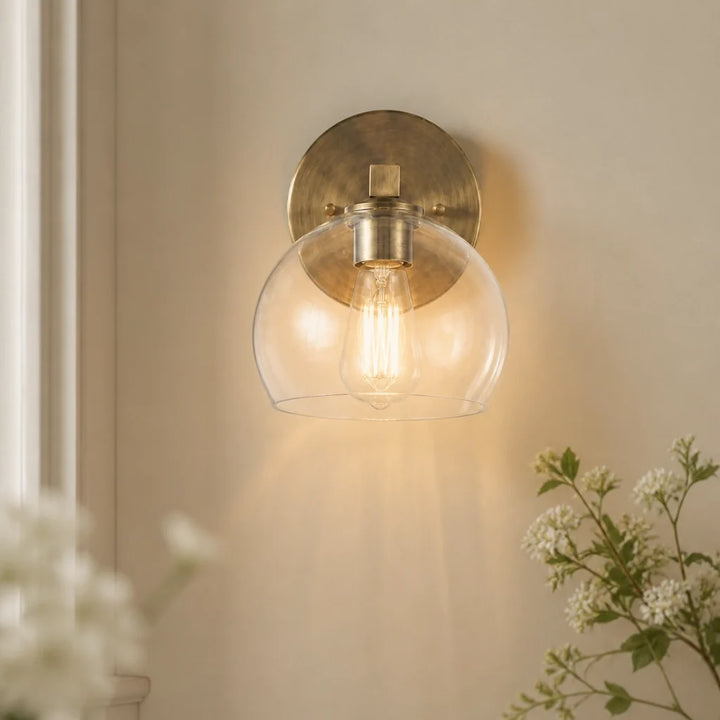 Adrian Modern Minimalist Metal Glass Globe Wall Light