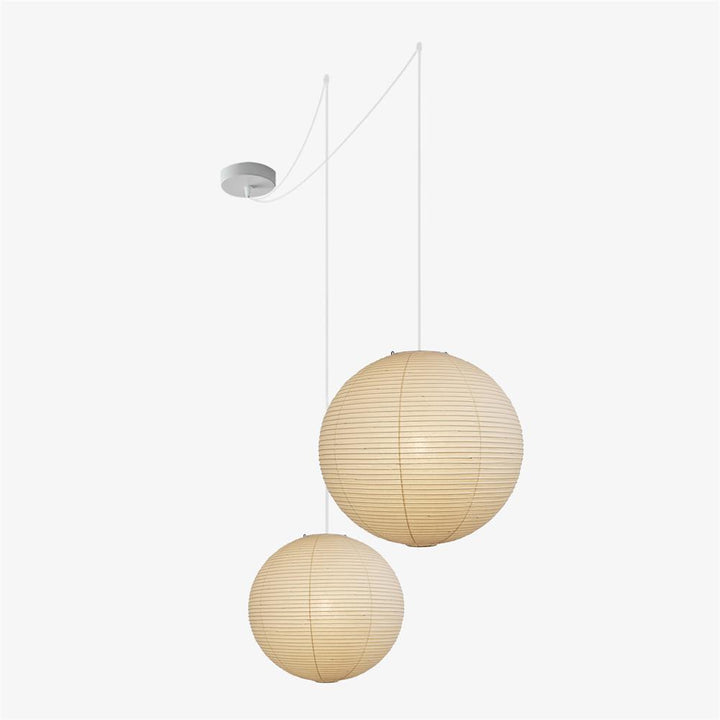 Rice Paper Globe Pendant Lights With Ribbed Shade