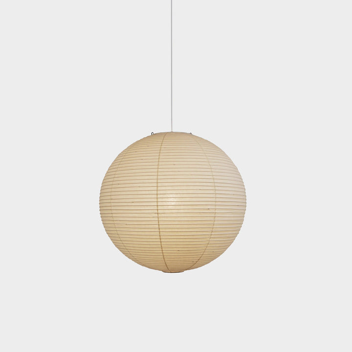 Rice Paper Globe Pendant Lights With Ribbed Shade