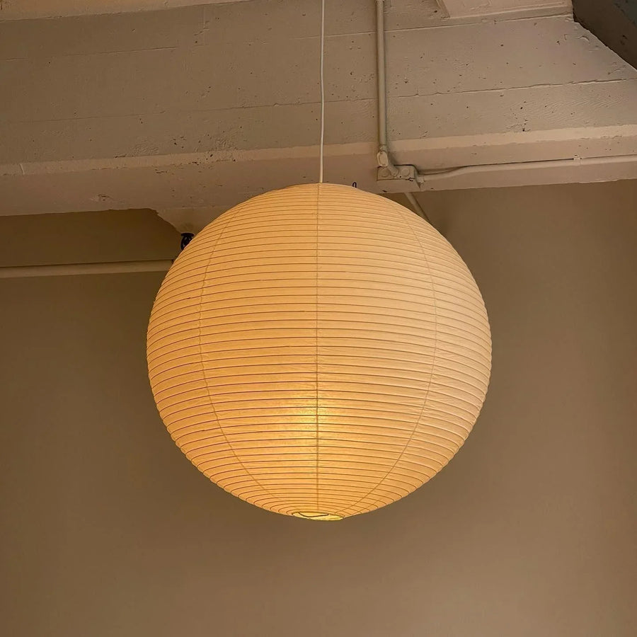 Rice Paper Globe Pendant Lights With Ribbed Shade, view 2