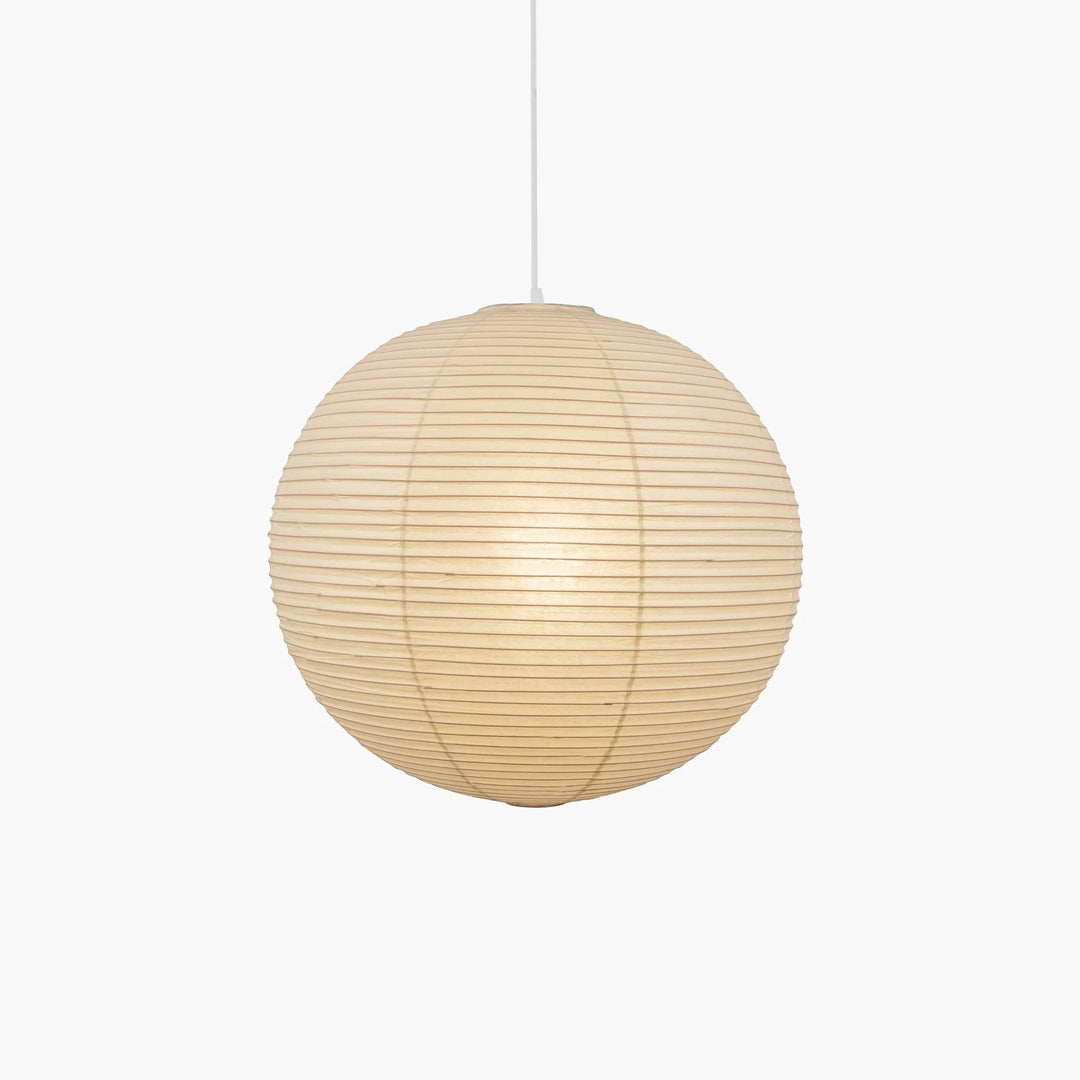 Rice Paper Globe Pendant Lights With Ribbed Shade