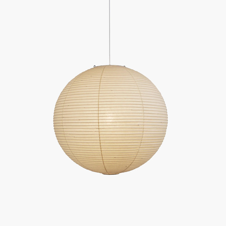 Rice Paper Globe Pendant Lights With Ribbed Shade