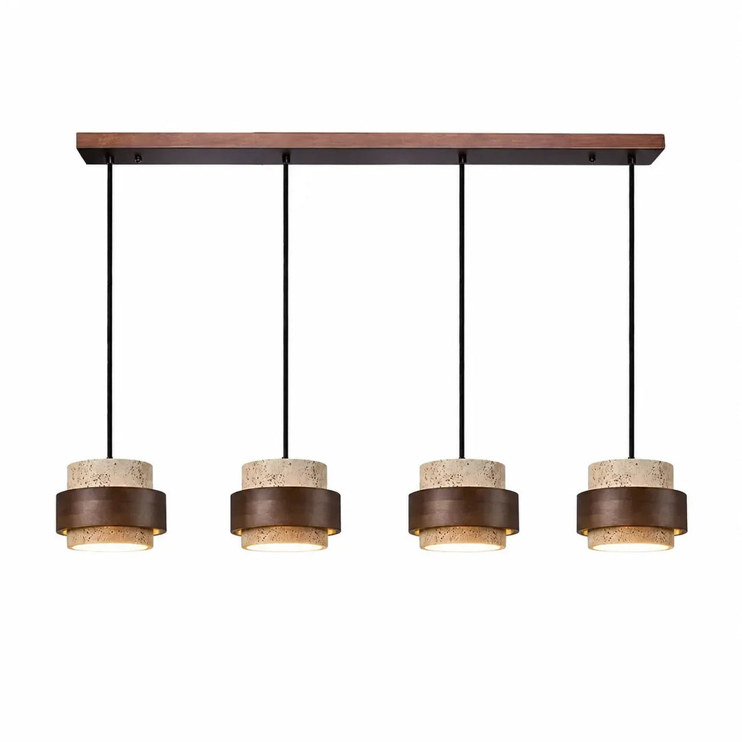 Aksel Vintage Cylindrical Travertine Stone Pendant Light
