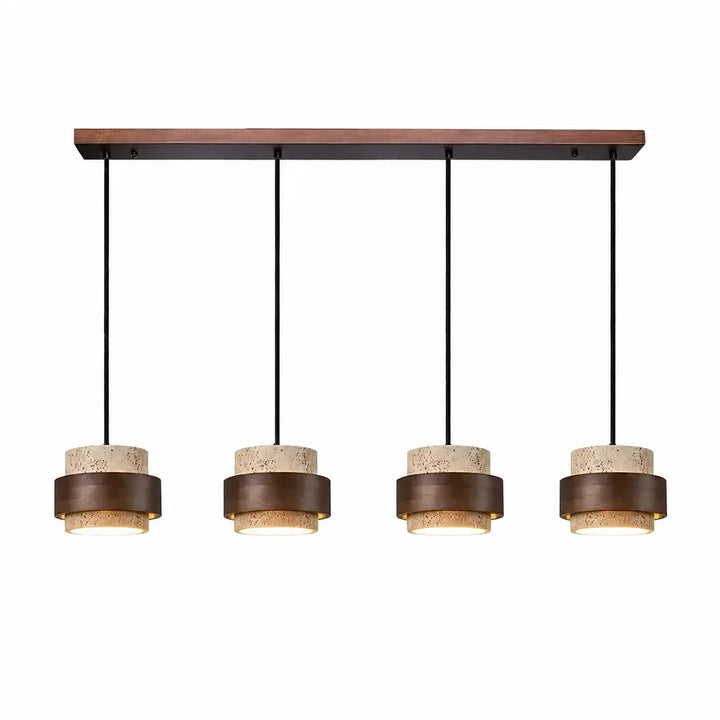 Aksel Vintage Cylindrical Travertine Stone Pendant Light